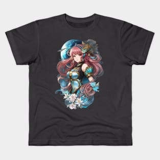 Beneath the Waves: AI Anime Character Art in Cetus Kids T-Shirt